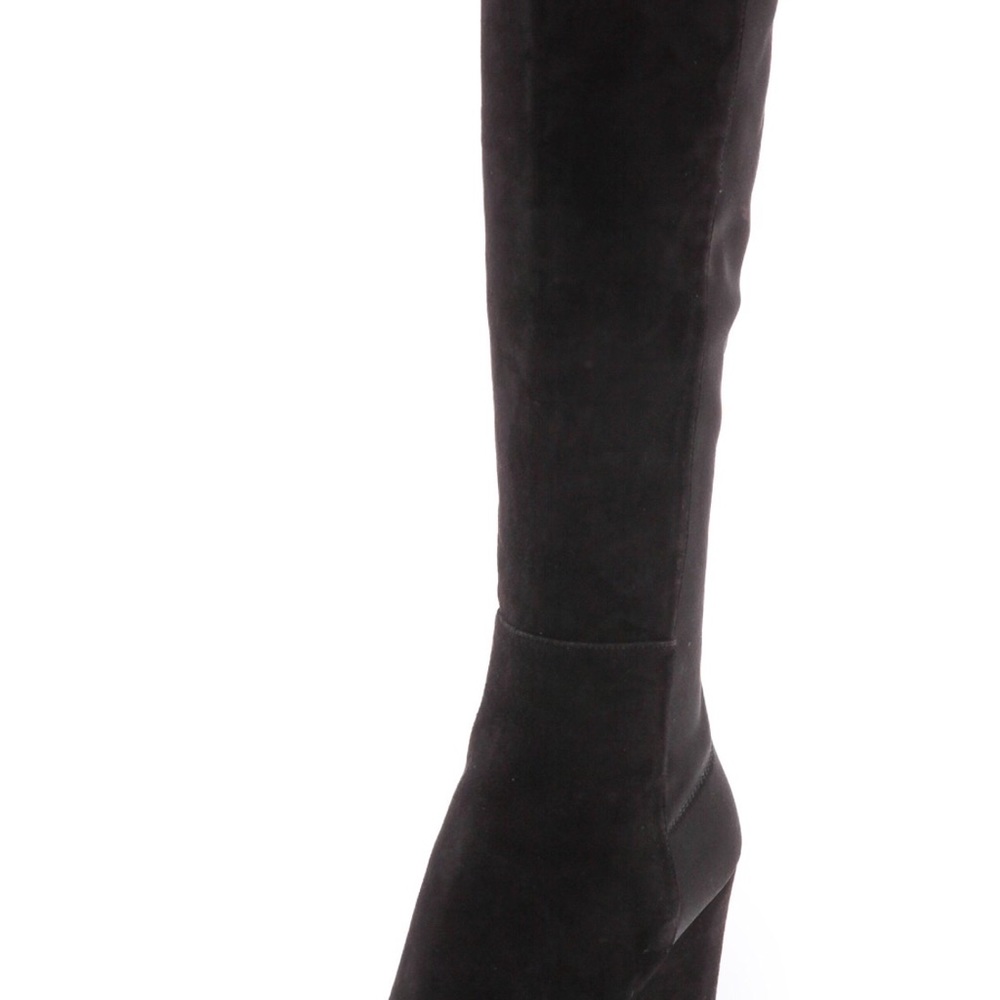 Stuart Weitzman Demivoom blk suede platform boots